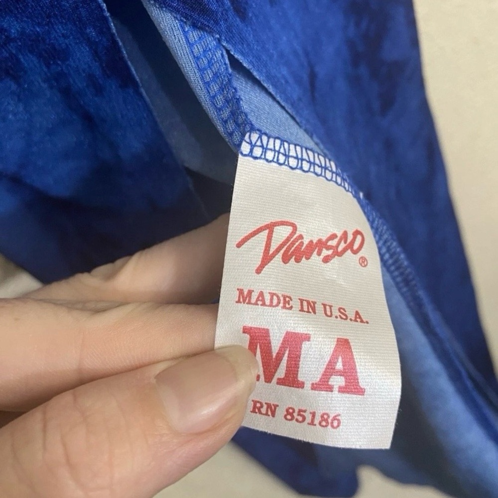 Dansco Blue Tie-Dye Dance Costume Leotard Tank Top Made In USA Adult MA - Picture 5 of 7